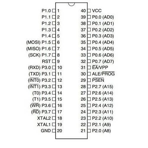 AT89S51-24P DIP-40 24MHz Mikrodenetleyici