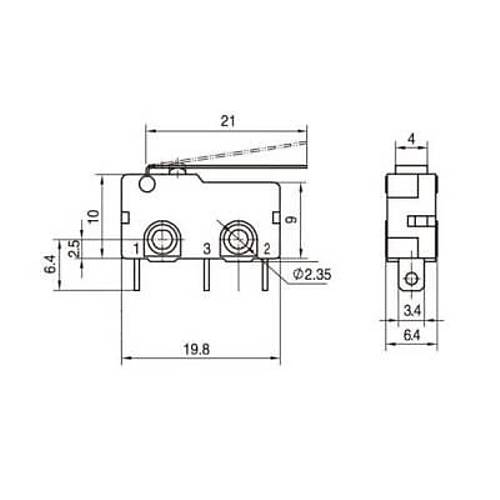 KW4A Micro Switch 3-Pin