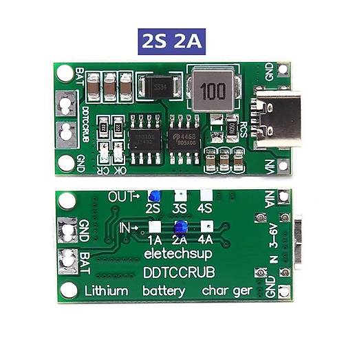 2S 2A Type-C arj Modl ok Hcreli 18650 Lityum Pil arj Devresi 8.4V