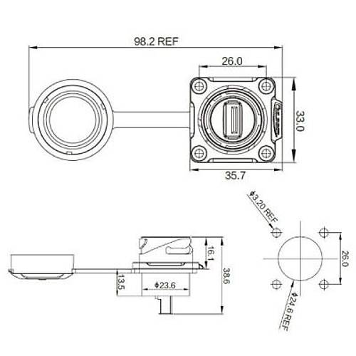 DH-24-J/USB3/213/SX-43-401 Su Geirmez Data Konnektr - Dii