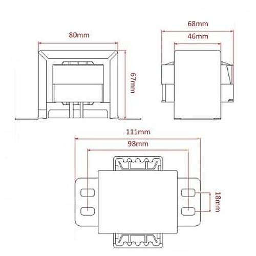 CX-7642 80W 36V AC Trafo - Transformatr