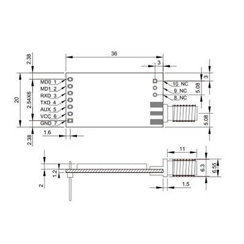 A39C-T900A22D1a 850~931MHz 5km Lora Transceiver Modl