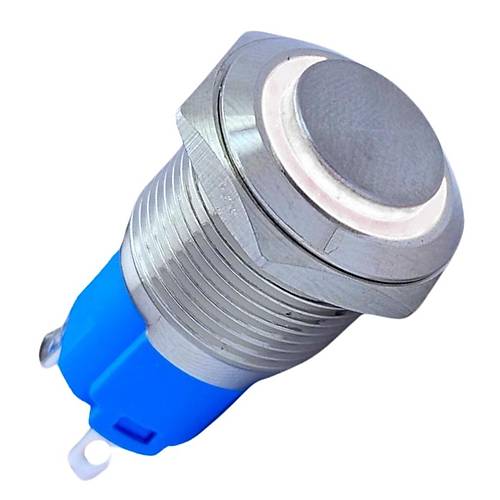 E24 16mm Metal Buton Kalcl 12-24V Beyaz Led 1No/1NC