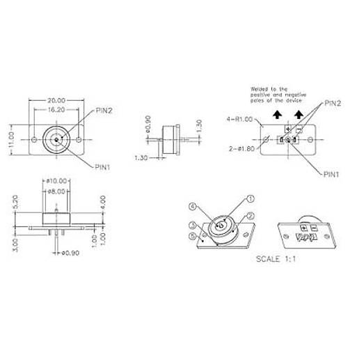 LK-2PIN-R1052-PCB2011 2-Pin 10mm Pogo Pin Manyetik Konnektr Takm - PCB'li