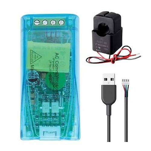 PZEM-004T 100A Tek Fazl AC G letiim Modl + Ayrlabilir CT + USB