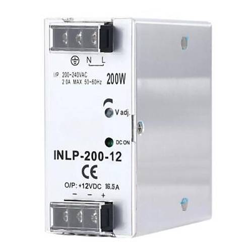 INLP-200-12 - 200W 12VDC 16.5A Raya Montajl G Kayna