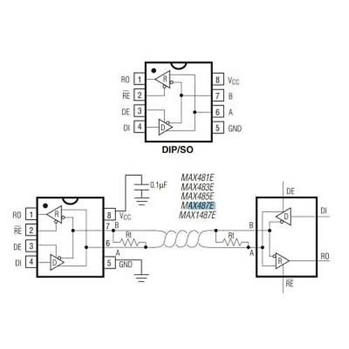 MAX483CSA SOIC-8 RS Seri Protokol Entegresi