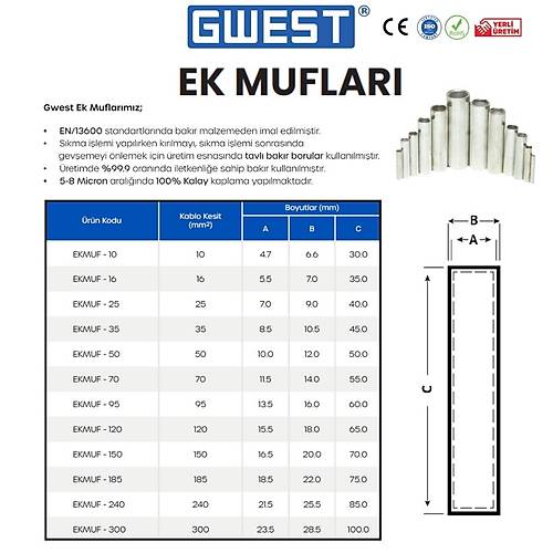 Gwest Ek Muf 300mm 15 Adet
