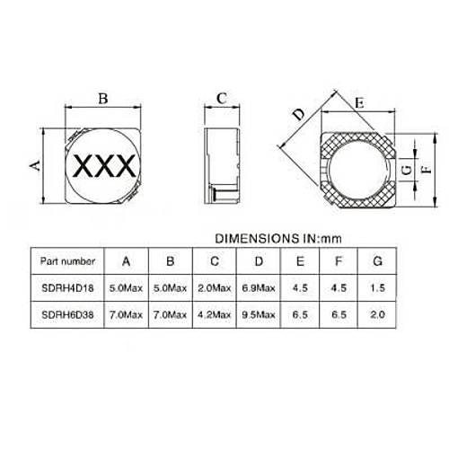 6D38 220UH SMD Bobin