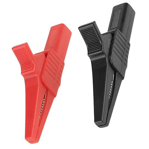 IC-243C 4mm Banana Jak Girili Krokodil 85mm Siyah Krmz 2li Set