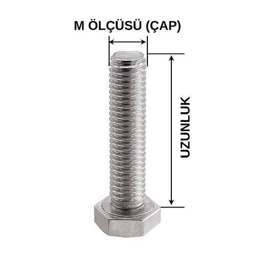M4x35mm Cvata Beyaz Altke 5.8 Kalite DIN933