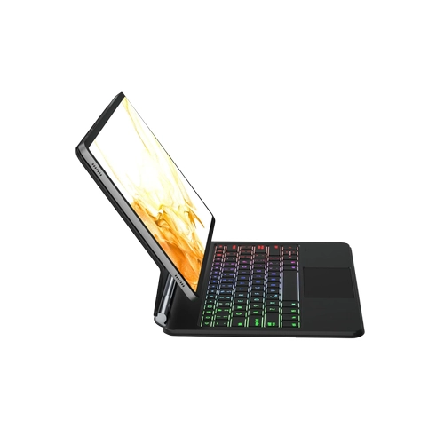 Newface Samsung Galaxy T737 Tab S7 FE 12.4 Klf Eternal Ledli Klavyeli Tablet Klf - Siyah