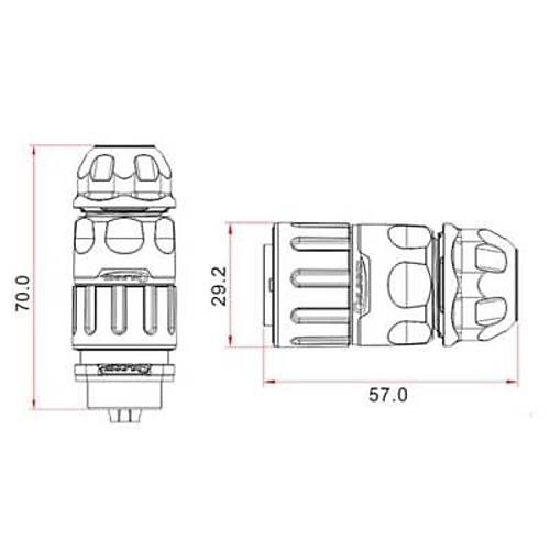 YM-20-J05PE-02-001 5-Pin Su Geirmez Konnektr - Dii