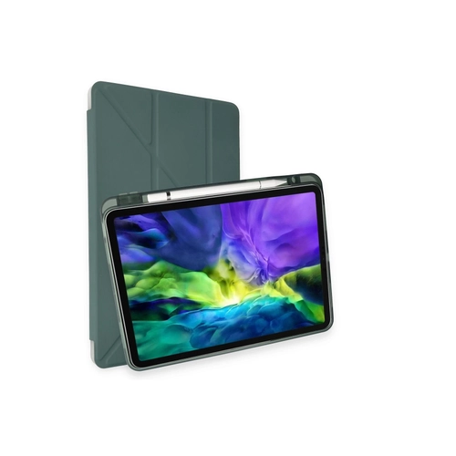 Newface iPad 10.2 (8.nesil) Klf Kalemlikli Hugo Tablet Klf - Koyu Yeil