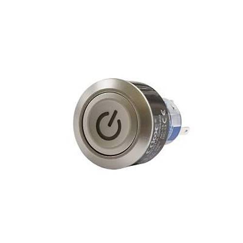 22mm 24V Krmz Power Simgeli Yayl Buton