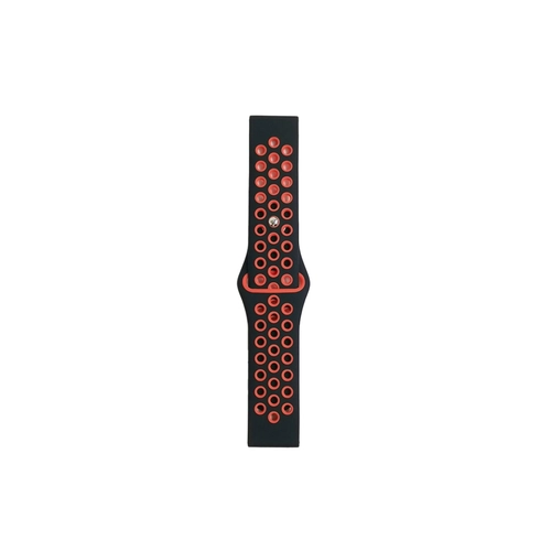 Newface Watch 20mm Spor Delikli Kordon - Siyah-Krmz