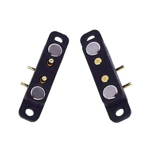 2-Pin 2.54mm 90C Pogo Pin Manyetik Konnektr Takm - Kulakl