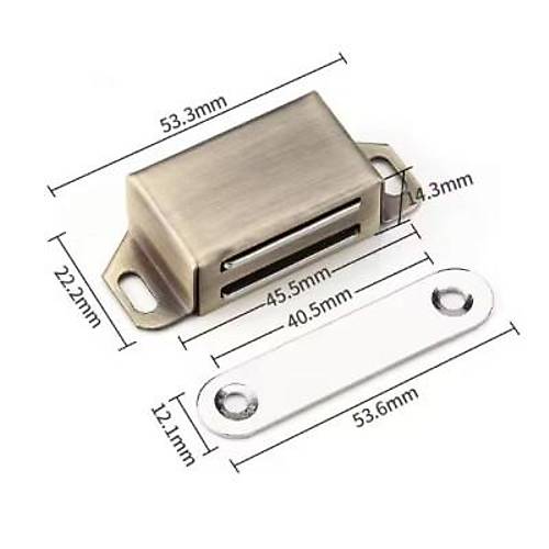 Mknatsl Metal Mobilya Kapak Kilidi 36x24x14mm - Yeil Bronz