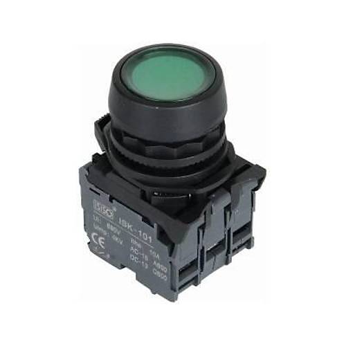 ISP-AW33B5 24V Led Ikl Yayl Buton - Yeil