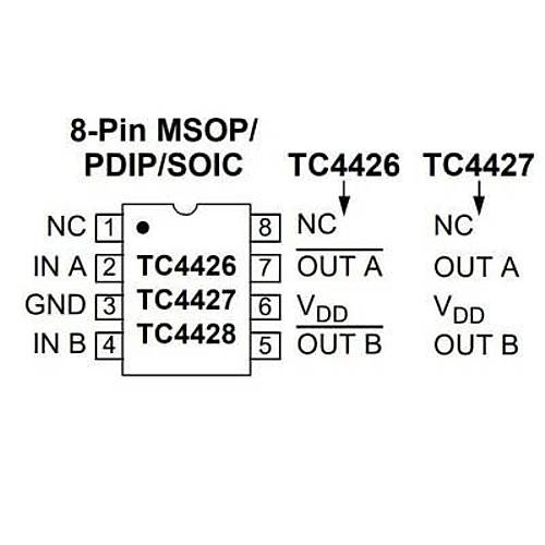 TC4427 SOIC-8 Mosfet Src Entegresi