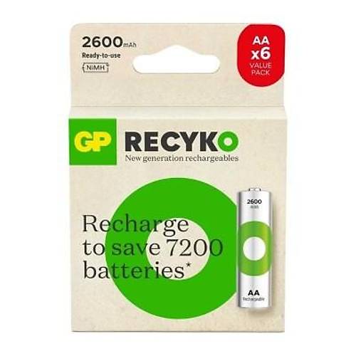 GP ReCyko+ 6'l 2600mAh AA arj Edilebilir Pil