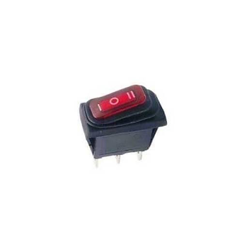 KCD3 15A Su Geirmez Krmz Ikl ON-OFF-ON Anahtar