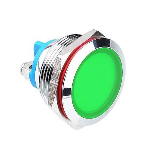 22L-P1 22mm 12-24V Metal Sinyal Lambas - Yeil