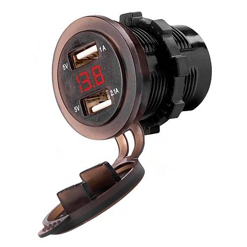 IC-266D Pano Tipi Voltmetreli 2'li USB