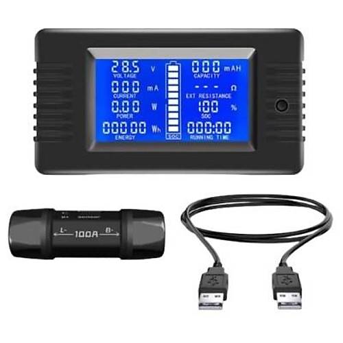 PZEM-015 8-120V 100A Voltmetre Ampermetre - Batarya Kapasite Yneticisi