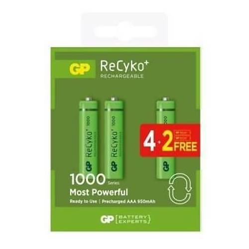 GP ReCyko+ 6'l 1000mAh AAA arj Edilebilir Pil