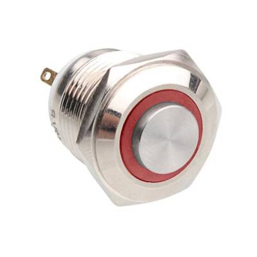 16H-G1-E 16mm kk Yayl Ikl Metal Buton - Krmz