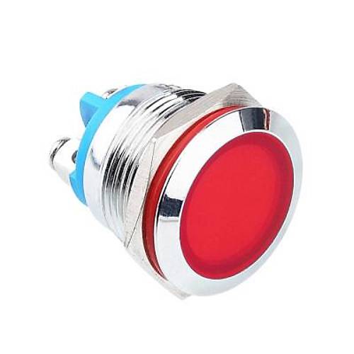19L-P1 19mm 12-24V Metal Sinyal Lambas - Krmz