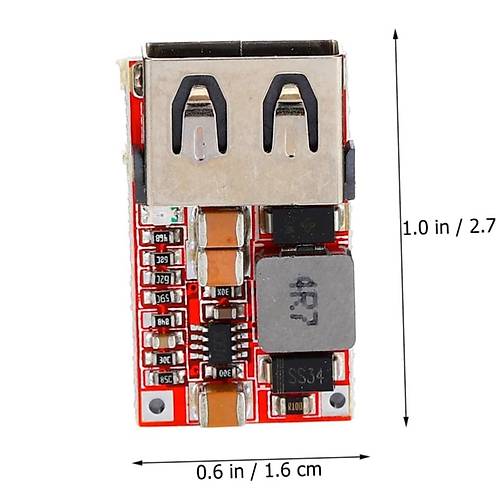 6-24V Giri - 5V 3A k DC-DC USB Gerilim Azaltc Modl %97.5 Verimlilik