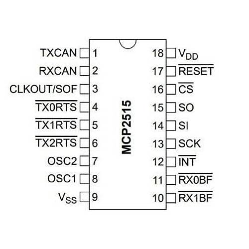 MCP2515-I/SO SOIC-18 SMD CAN Bus Entegresi