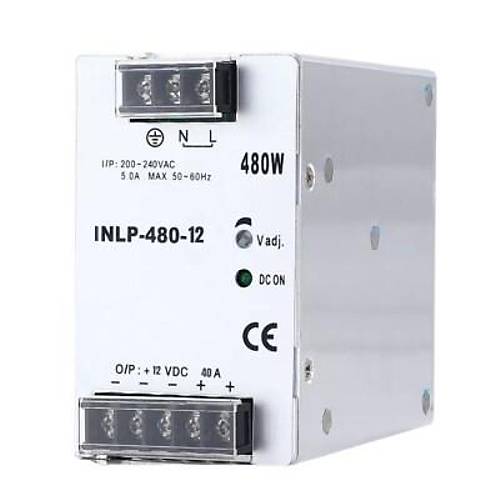 INLP-480-12 - 480W 12VDC 40A Raya Montajl G Kayna