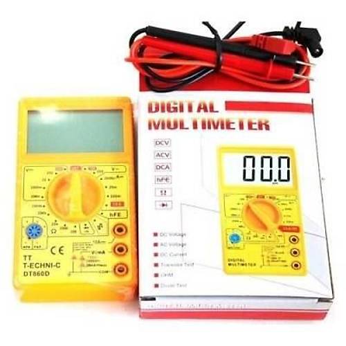 DT-860D Byk Ekranl Multimetre l Aleti