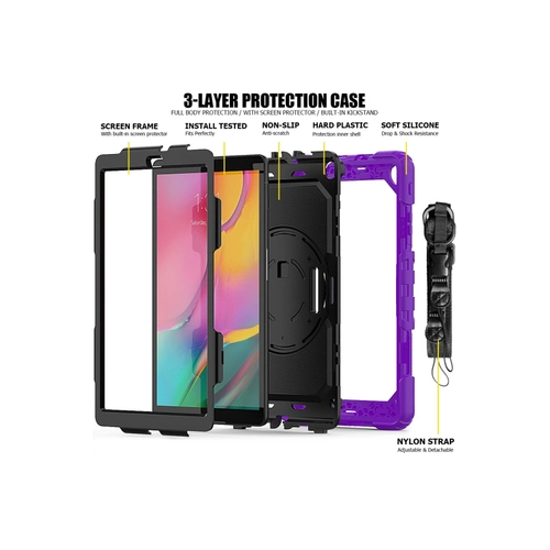 Newface Samsung Galaxy T510 Tab A 10.1 Klf Pars Tablet Kapak - Mor