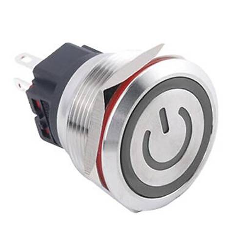 25B-P1-EC 25mm Dz Yayl Ikl Power Metal Buton - Beyaz