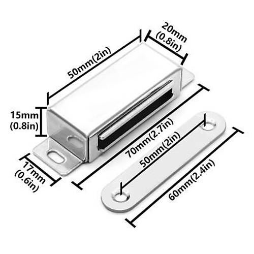 Mknatsl Metal Mobilya Kapak Kilidi 50x21x14mm