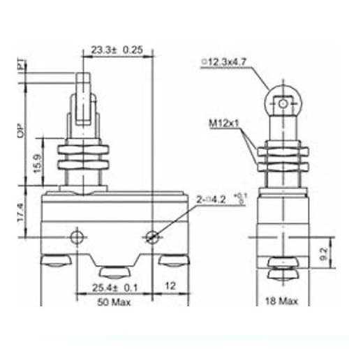 Gwest AZ-15GQ21-B Yan Dik Metal Makaral Mikro Switch 15A 1NO + 1NC