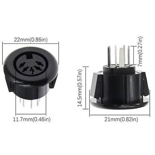 DS-5-07A 5 Pin Di�i DIN Konnekt�r - Panel Tipi