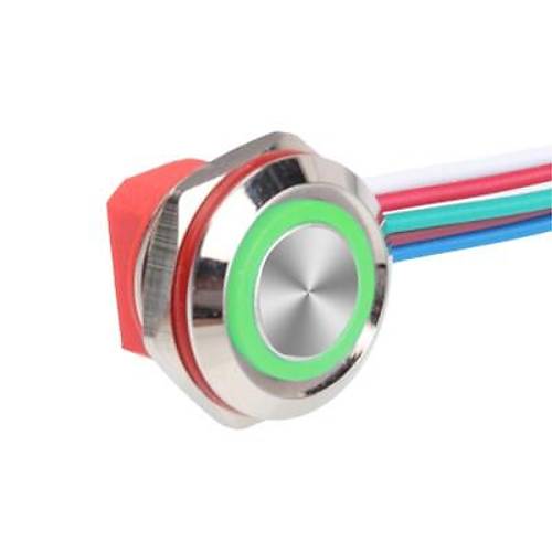 WD12C1-Wired-P1-E 12mm Dz Yayl Yeil Ikl Metal Buton - Kablolu