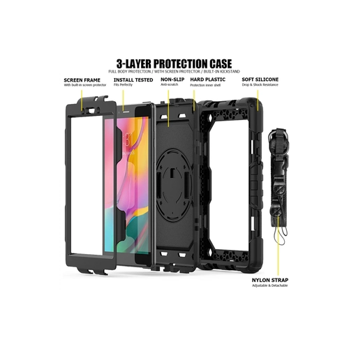 Newface Samsung Galaxy T290 Tab A 8 Klf Pars Tablet Kapak - Siyah