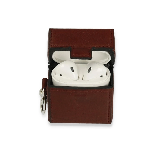 Newface Airpods 2 (2.nesil) Deri Klf - Bordo