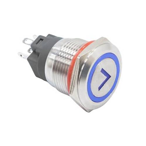19FXHX 19mm Dz Yayl Ikl Ok aretli Metal Buton - Mavi
