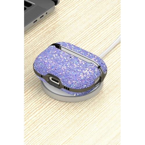 Onegif Airpods 2 (2.nesil) Bright Simli Airpods Kapak - Derin Mor