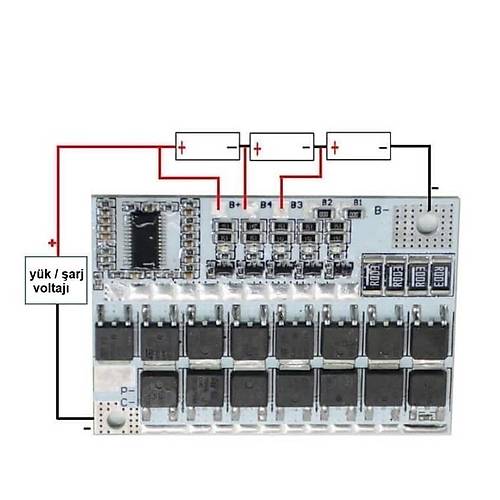 5S 100A LiFePO4 Balansl BMS Beyaz PCB