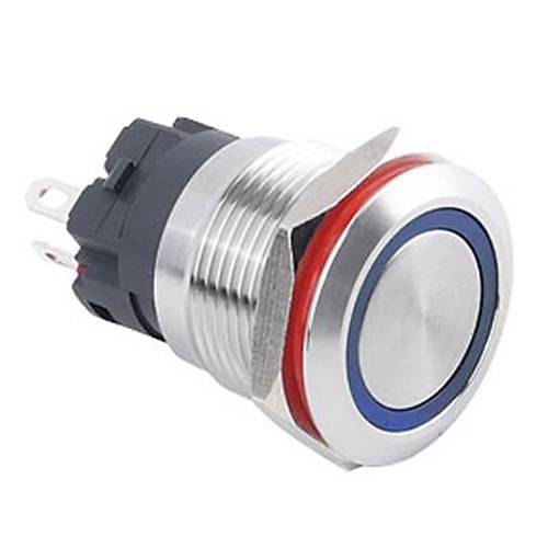 19A-P1-E 19mm Dz Yayl Ikl Metal Buton - Mavi