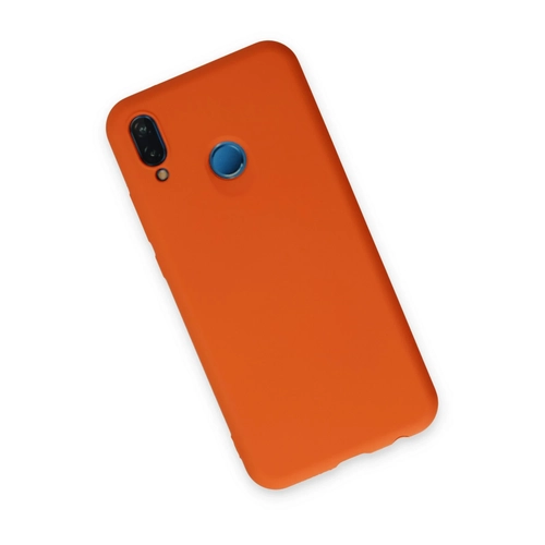 Newface Huawei P20 Lite Klf Nano ii Kadife Silikon - Turuncu