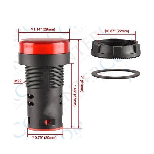AD22-22DS 22MM Sinyal Lambas Krmz 24V